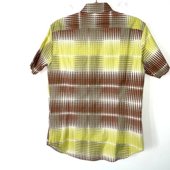 Envelop Jim Smith Button Front Shirt Mens Size Small S Cotton Short Sleeve Green - Picture 8 of 9